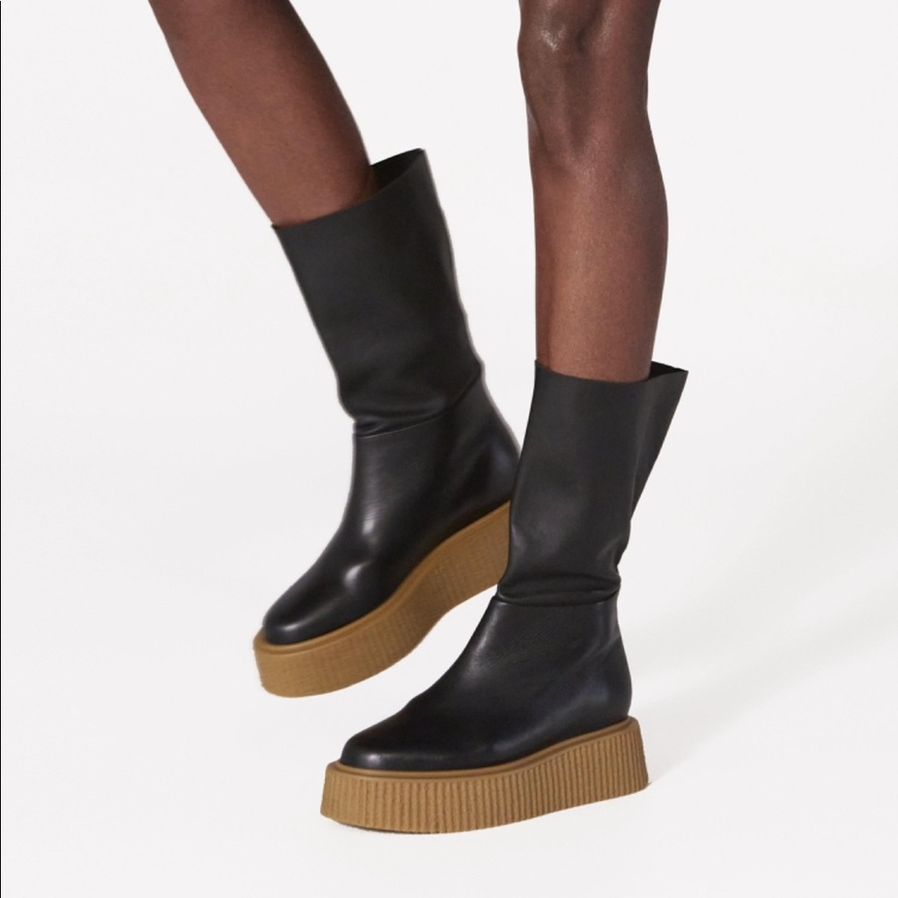 Tamara Mellon Stage Platform Creeper Boots 37 NEW